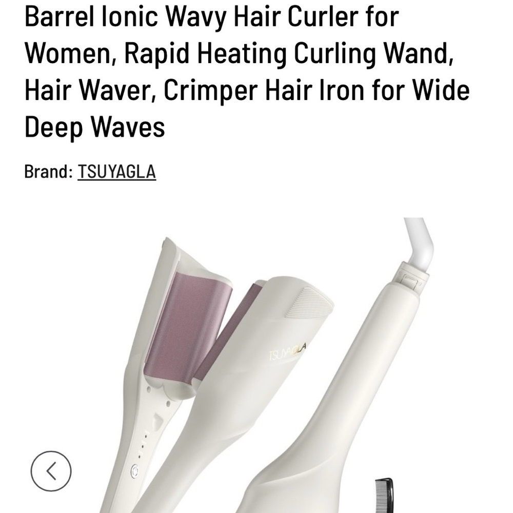 Barrel Ionic Hair Curler - White and Purple only open not use like brand new